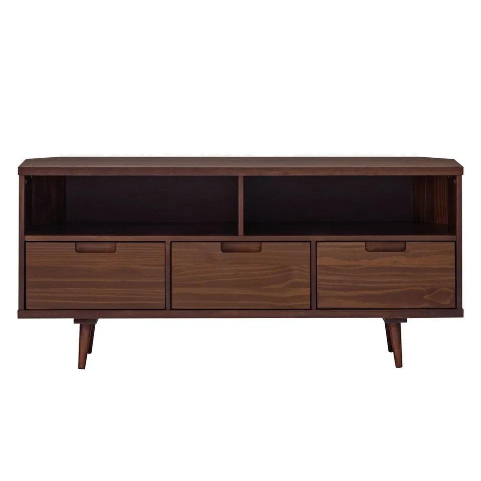 Ivy 58" 3 Drawer Mid Century Modern TV Stand - Walnut