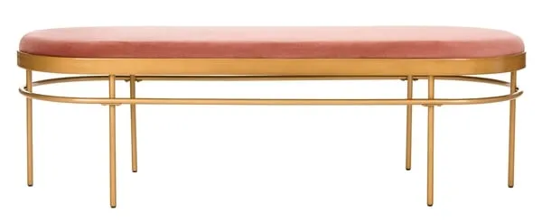 Sylva Oval Bench - Dusty Rose/Gold