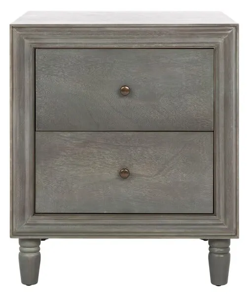 Blaise Nightstand With Storage Drawers - French Gray