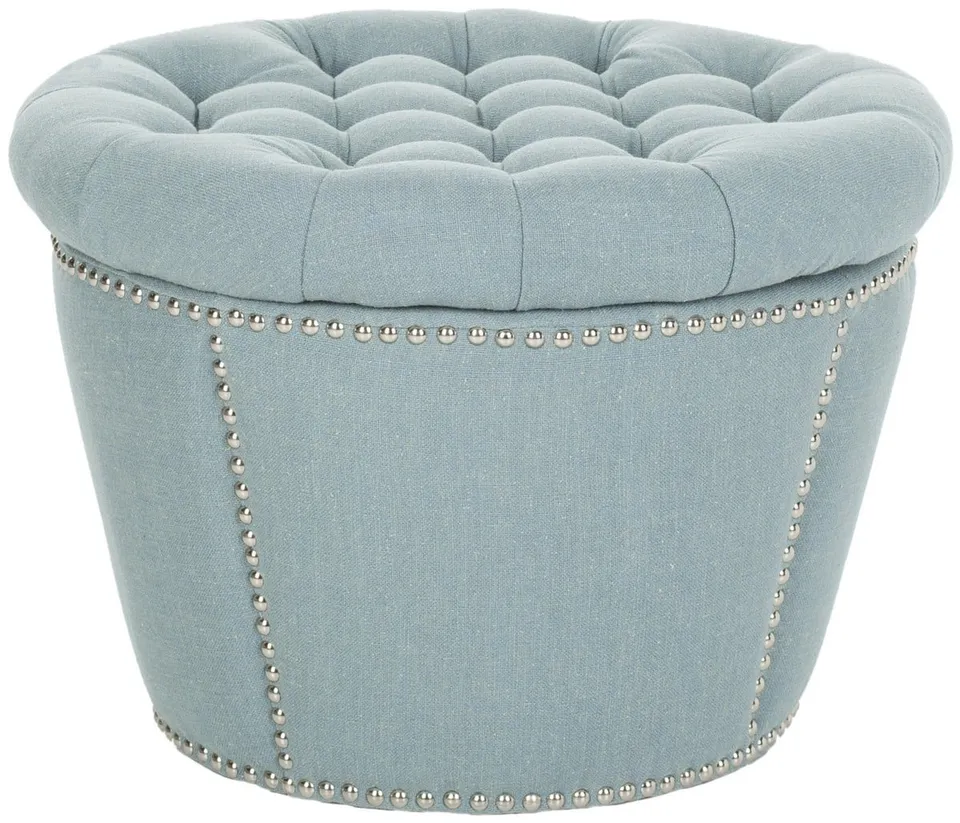 Vanessa Storage Ottoman - Sky Blue