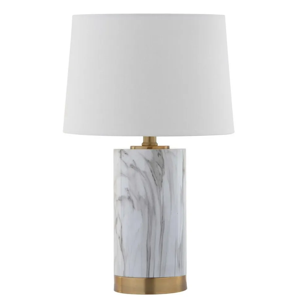 Clarabel Marble 18.25-Inch High Table Lamp - White/Black Marble