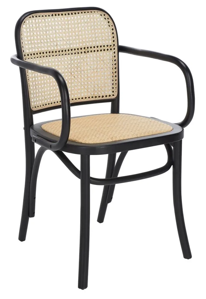 Keiko Cane Dining Chair - Black/Natural