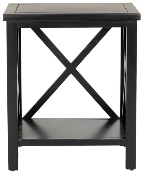 Candence Cross Back End Table - Black