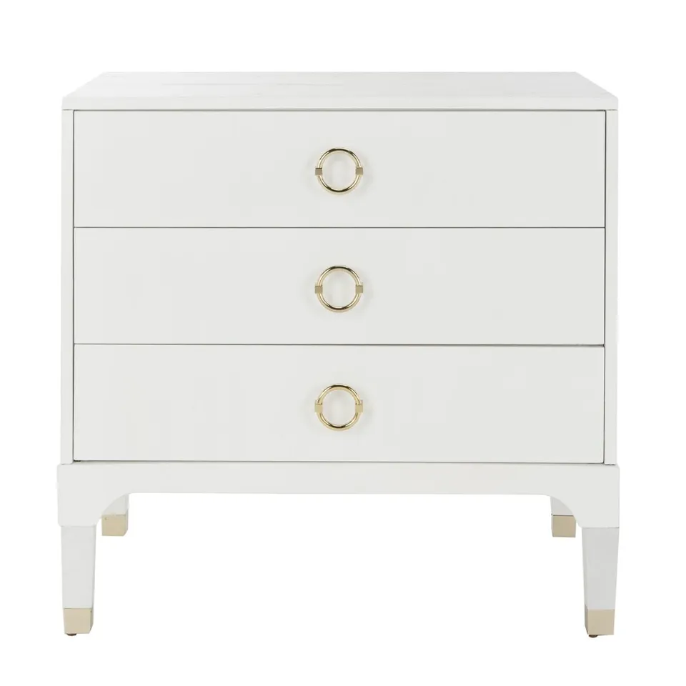 Lorna 3 Drawer Contemporary Nightstand - White