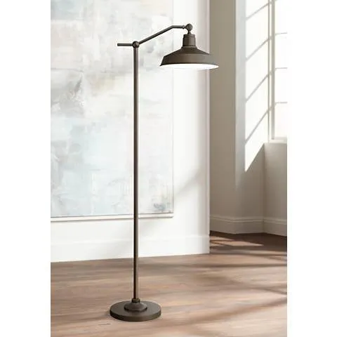 Possini Euro Kayne 61" Satin Bronze Rustic Downbridge Floor Lamp