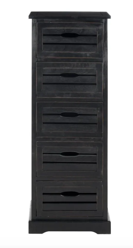 Sarina 5 Drawer Cabinet - Distressed Black