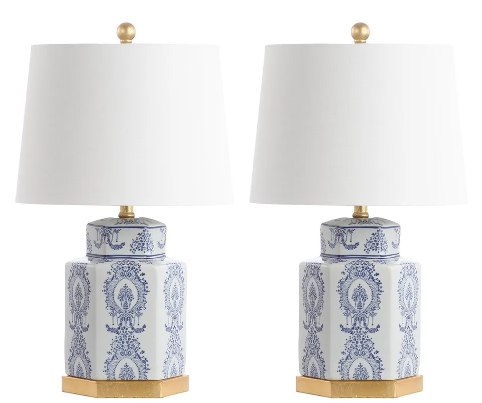 Bodin Table Lamp, Set Of 2 - Blue / White