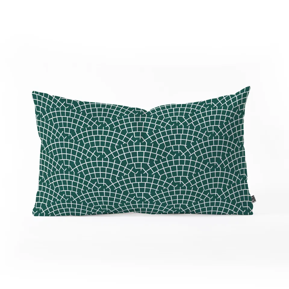 Mosaic Scallop Marine by Holli Zollinger - Oblong Throw Pillow 23" x 14"