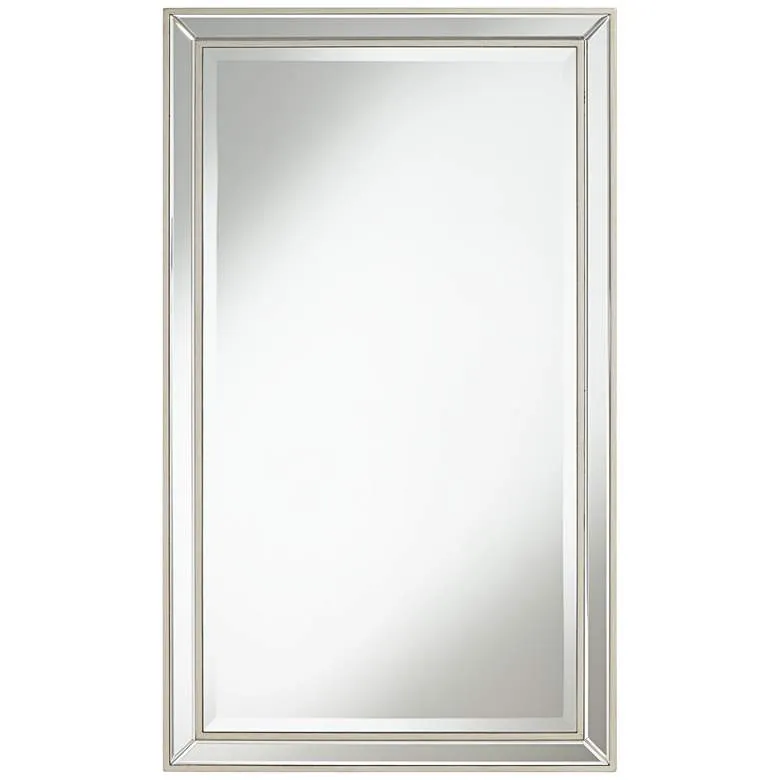 Helena Antique Silver 25" x 42" Rectangular Wall Mirror