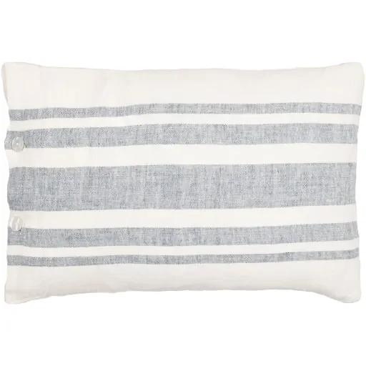 Linen Stripe Buttoned LNB-003 13"L x 20"W Polyester Filled Pillow