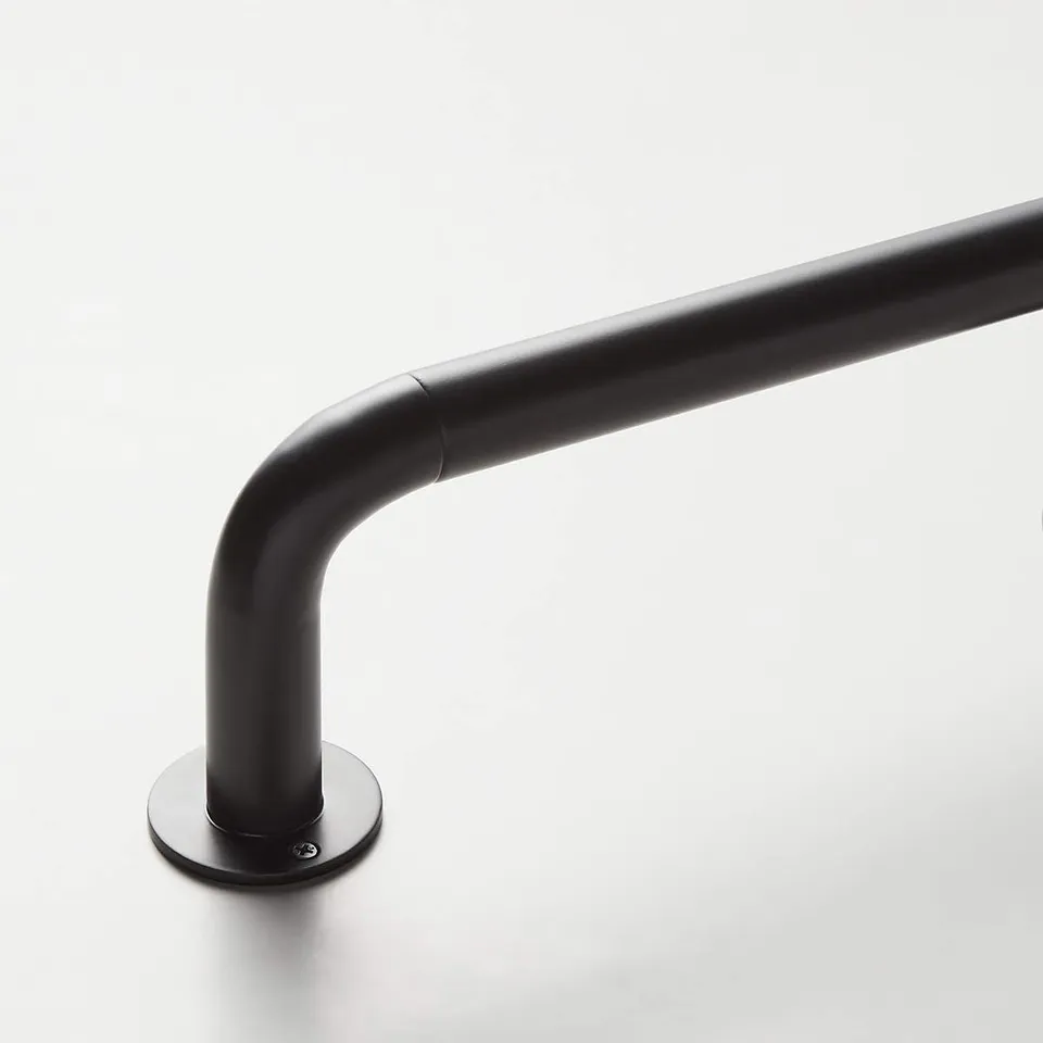 Matte Black Blackout Curtain Rod 88"-120"x1.25"