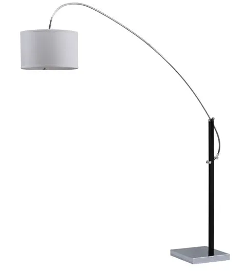 Lyra 111 Inch H Adjustable Arc Floor Lamp - Chrome/Black