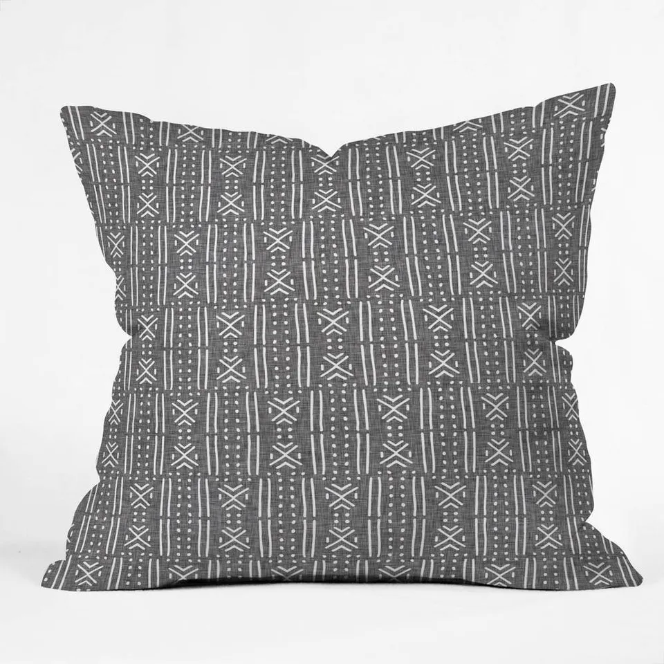 MUDCLOTH LINEN 18x18 Throw Pillow Indoor