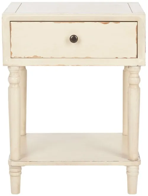 Siobhan Nightstand With Storage Drawer - Vintage Cream