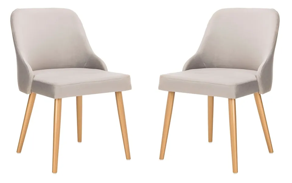 Lulu Upholstered Dining Chair, Set Of 2 - Grey / Gold