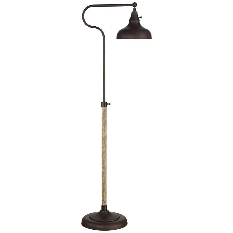 Franklin Iron Works Industrial Bronze Adjustable Downbridge Floor Lamp