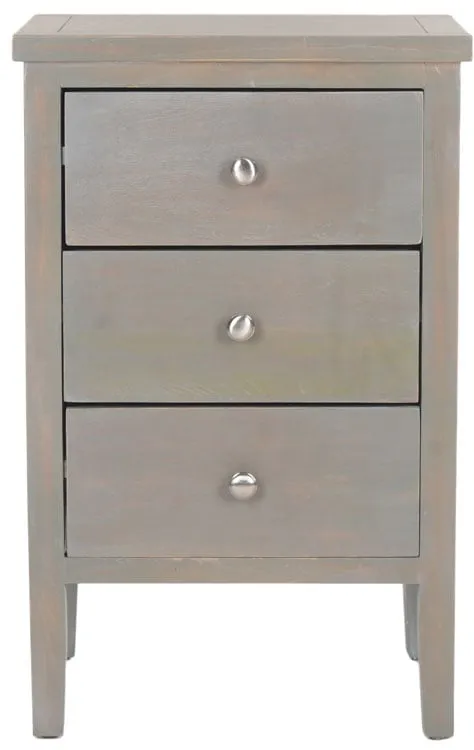 Deniz Nightstand With Storage Drawers - French Gray
