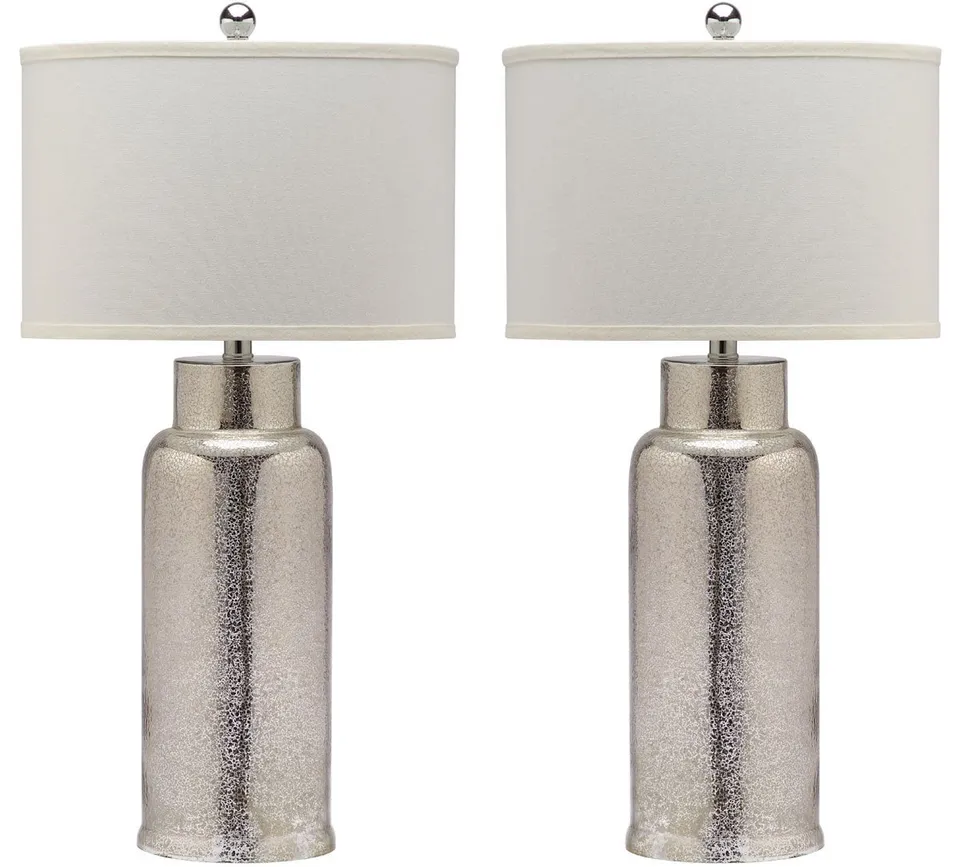 Bottle Glass 30.5" Table Lamp, Set Of 2 - Silver