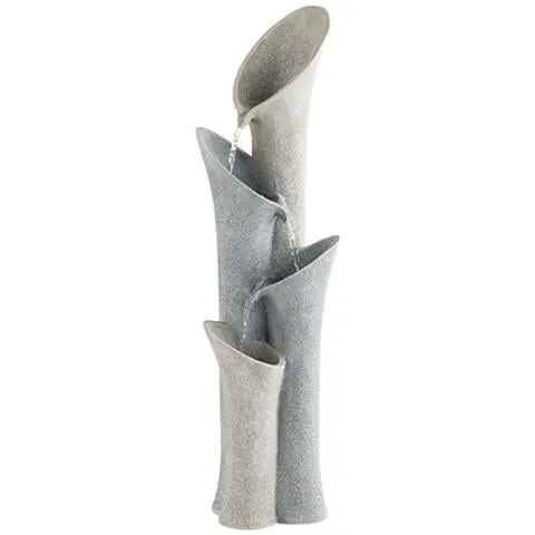 John Timberland Bell 34" High Gray Stone 4-Tier Modern Fountain