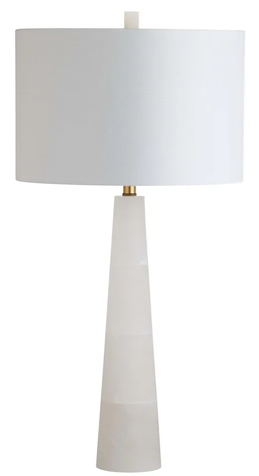 Delilah Alabaster Table Lamp - White