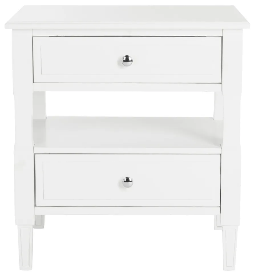 Jenson Two Drawer Nightstand - White