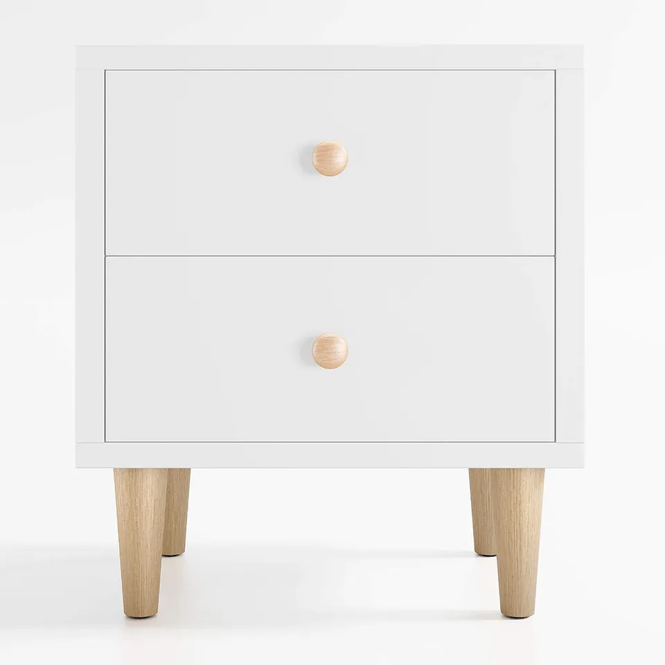 Finn 20" White  Wood 2-Drawer Kids Nightstand