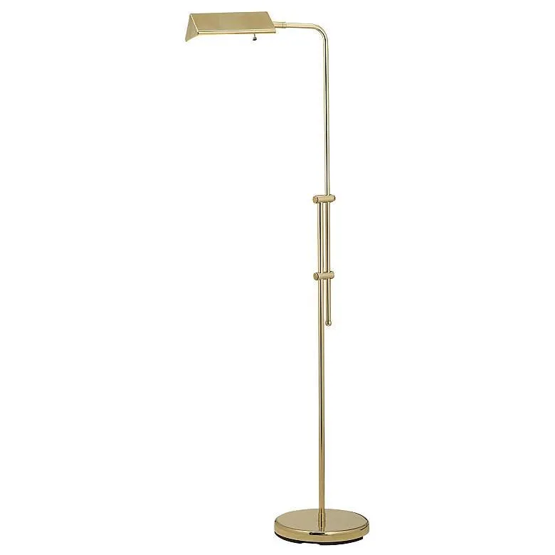 Regency Hill Tony Adjustable Height Brass Finish Pharmacy Floor Lamp