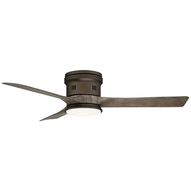 54" Casa Salerno Bronze Damp LED Hugger Fan with Remote Control