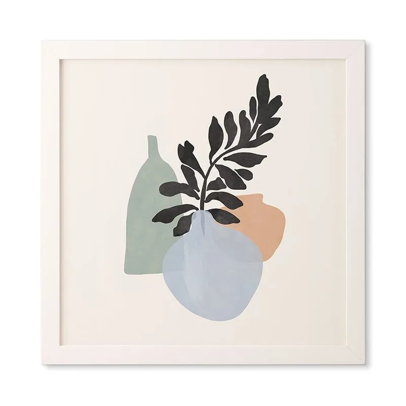Sea Glass Vases by Gale Switzer - Framed Wall Art Bamboo 20" x 20"