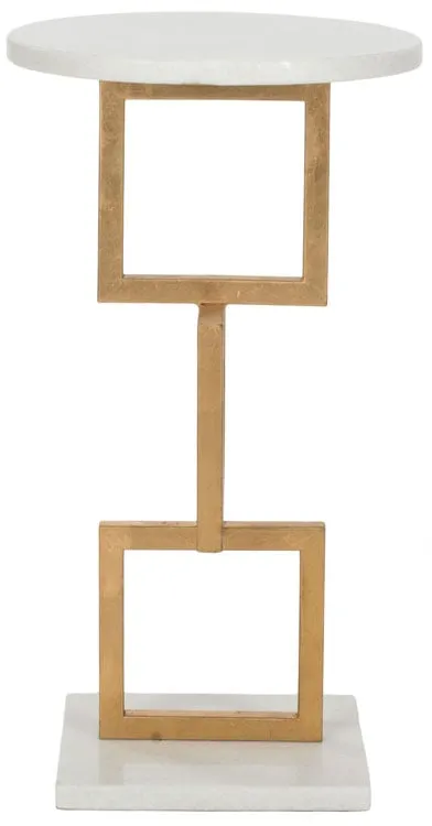 Cassidy Accent Table - Gold/White
