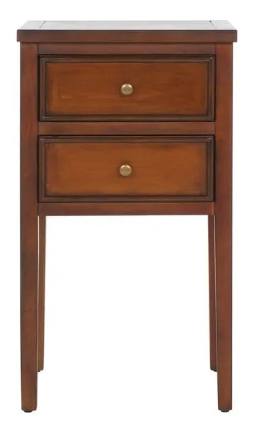 Toby Nightstand With Storage Drawers - Filbert Brown