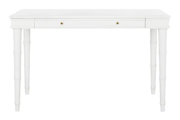 Noely Modern Coastal Writing Desk - White