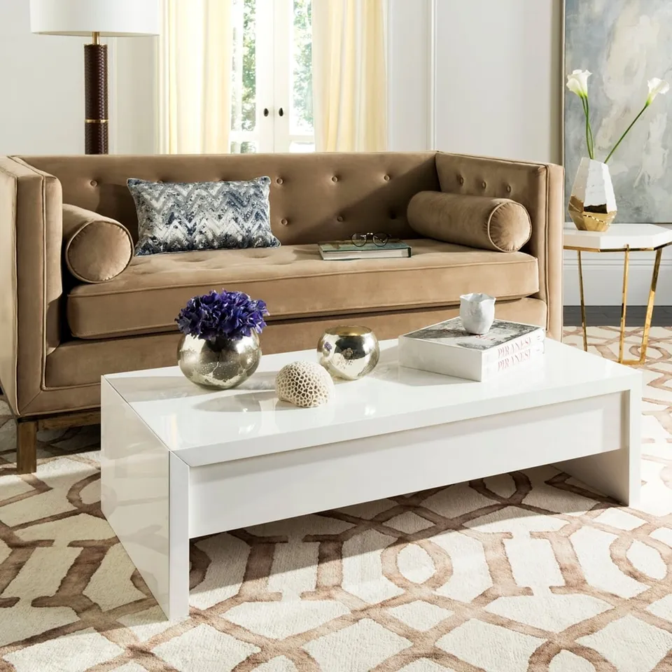 Kinsley Lift -Top Coffee Table - White/Chrome