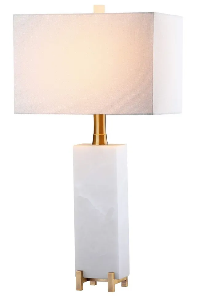 Sloane Alabaster Table Lamp - White/Brass Gold