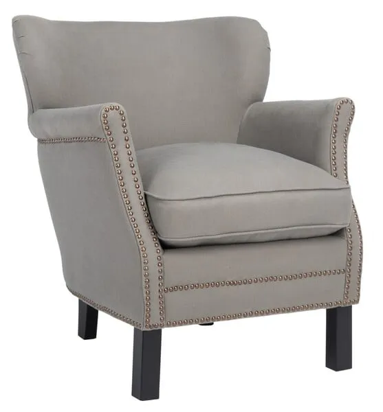 Jenny Arm Chair With Bass Nail Heads - Sea Mist/Black