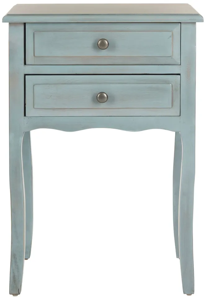 Lori End Table With Storage Drawers - Barn Blue