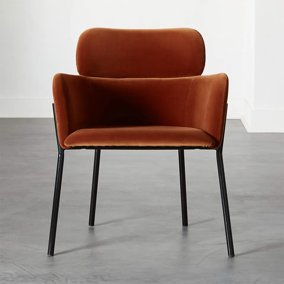 Azalea Brown Velvet Dining Chair Set of 4