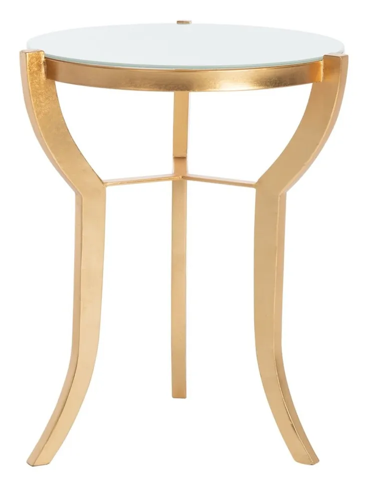 Ormond Mirror Top Accent Table - Gold/White