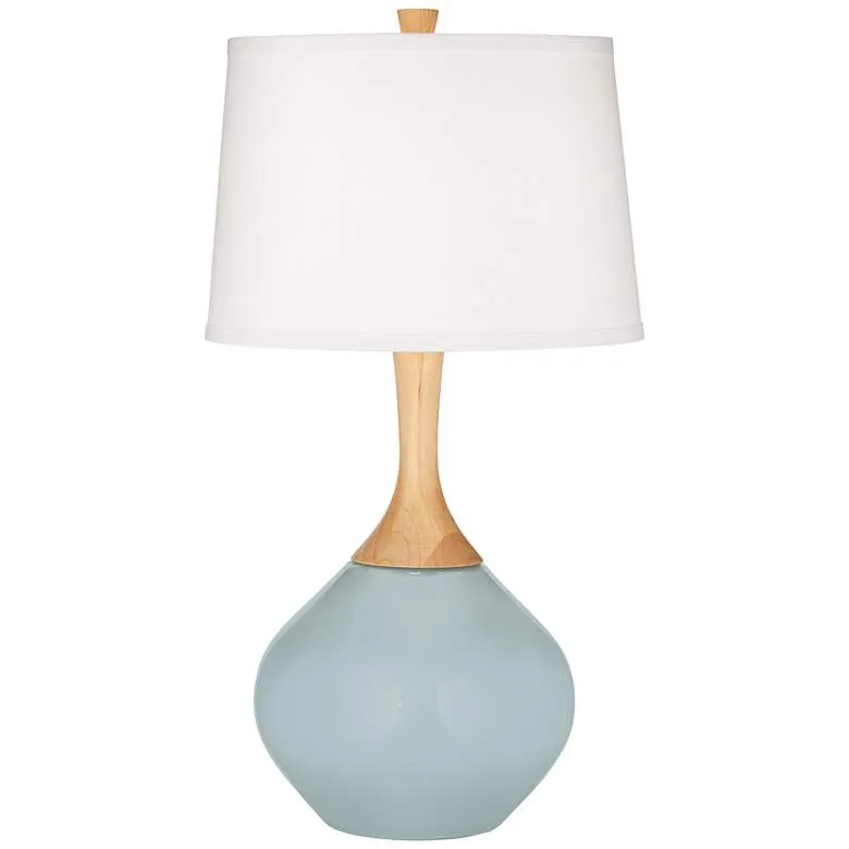 Color Plus Wexler 31" White Shade Modern Rain Blue Table Lamp