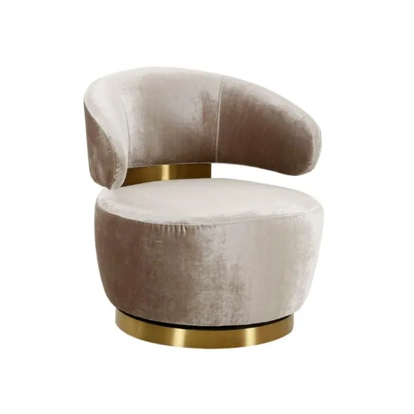 Addison Champagne Velvet Swivel Chair