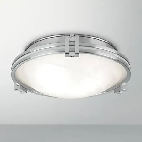 Possini Euro Deco 12 3/4" Wide Brushed Nickel Ceiling Light