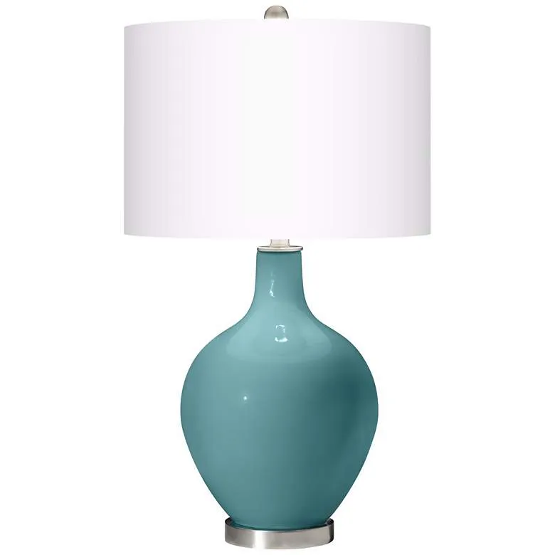 Color Plus Ovo 28 1/2" High Reflecting Pool Blue Table Lamp