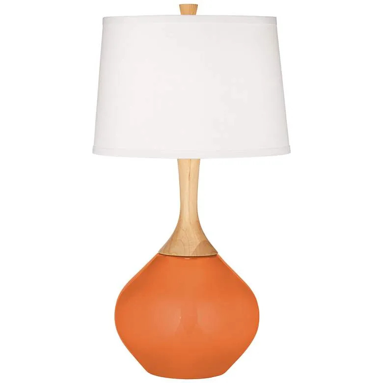 Color Plus Wexler 31" White Shade Celosia Orange Modern Table Lamp
