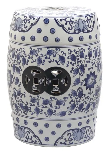Tao Garden Stool - Blue/White