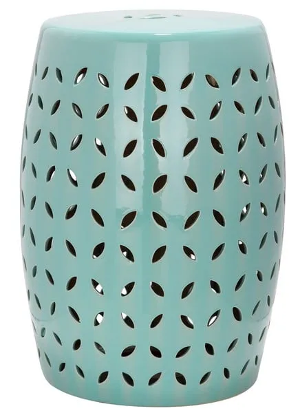 Lattice Petal Garden Stool - Light Blue