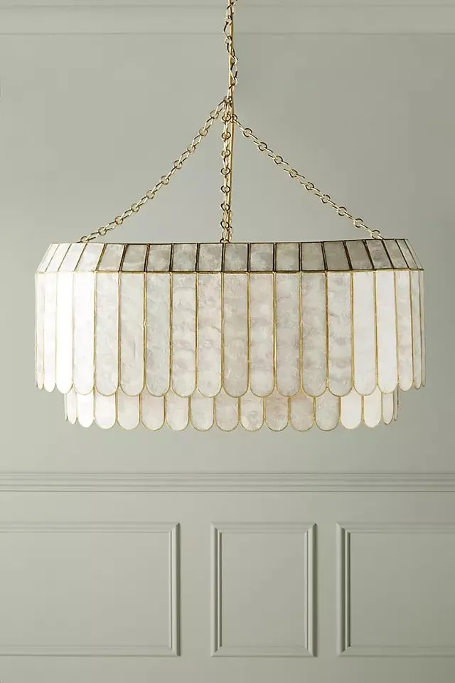 Madelyn Capiz Oval Faceted Chandelier