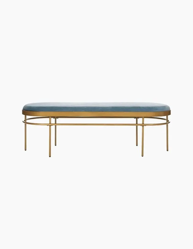 Sylva Oval Bench - Slate Blue/Gold