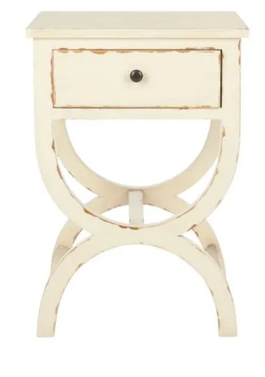 Maxine Nightstand With Storage Drawer - Vintage Cream