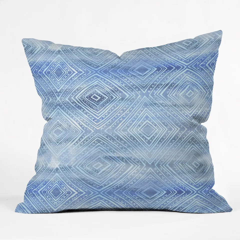 Drawn Diamond Chambray by Schatzi Brown - Indoor Throw Pillow 16" x 16"