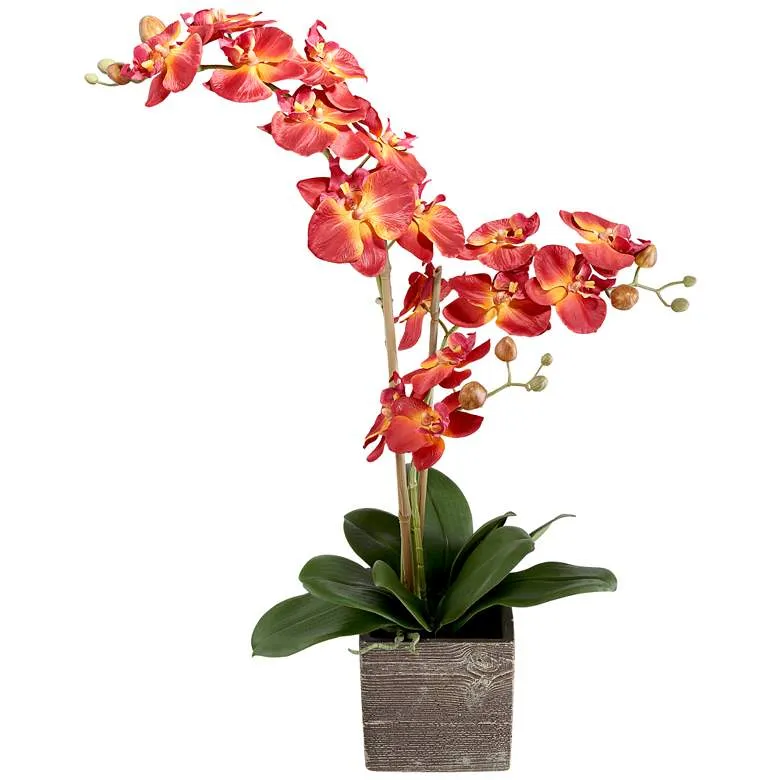 Red Orchid 26" High Silk Potted Plant